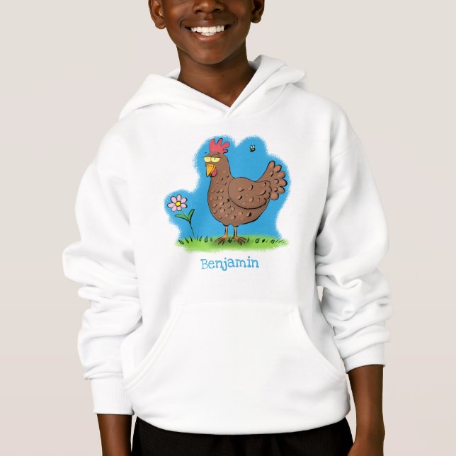 Galinha engraçada rústica caprichosa desenho anima (Frente)