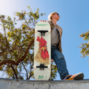Galinha Engraçada Skate Personalizado Texto