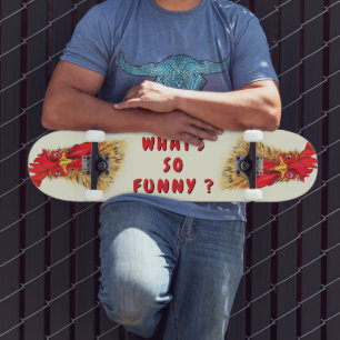 Galinha Engraçada Skate Personalizado Texto