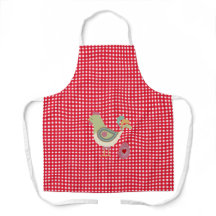 Galinha Gingham Vermelho Cugado Apron