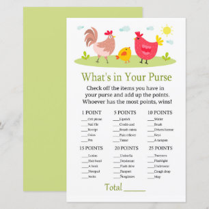 Galinha O que há no seu chá de fraldas de jogo