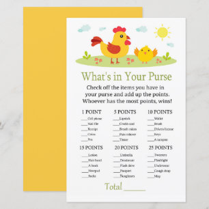 Galinha O que há no seu chá de fraldas de jogo