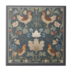 Galinhas William Morris estilo Vintage Chicken