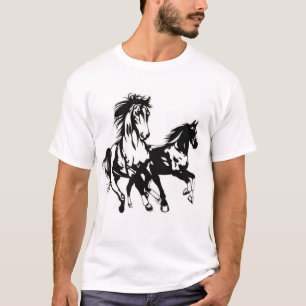 Galloping Grace: Camisa Gráfica Maiestosa do Caval