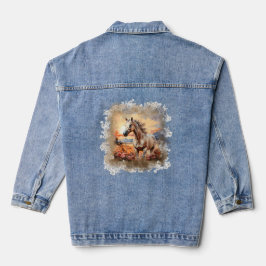 Galloping Horse Sunset Denim Jaqueta