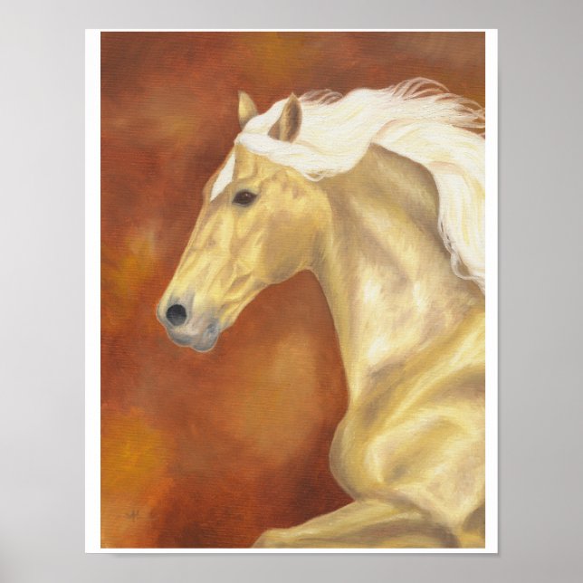 Galloping palomino impressão 11"x14" (Frente)