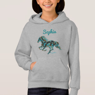 Galloping Turquoise Horse Silhouket