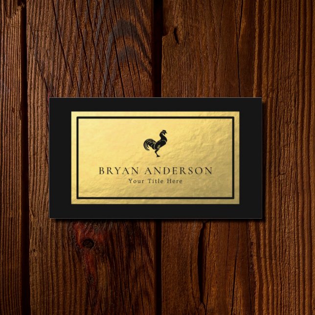 Galo - Cartão de visita de folha de alumínio doura (Criador carregado)
