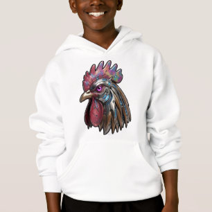 Galo Ciberpunk Arte Mecânica Iridescente