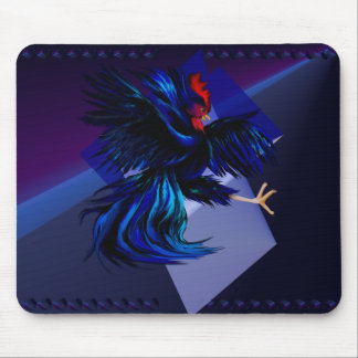 Galo de combate preto Mousepad