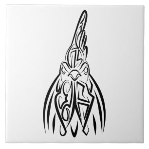 Galo Tribal Negro e Branco