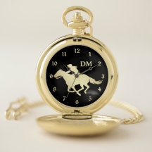 Galopando Cavalo Dourado e Cowboy