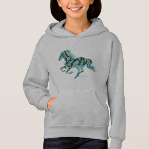 Galopando Cavalo Turquesa Silhudie Hoodie