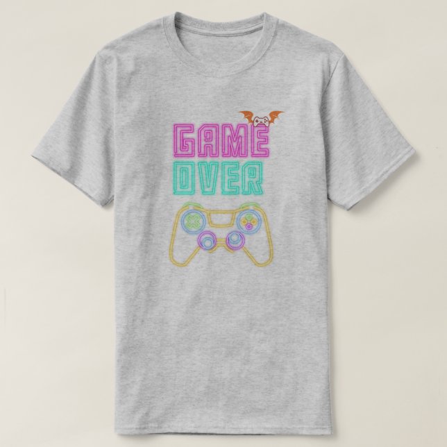 "Game Over" Camiseta Retro de Video Game (Frente do Design)