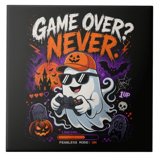 Game Over Nunca Divertido Fantasma de Halloween do (Frente)