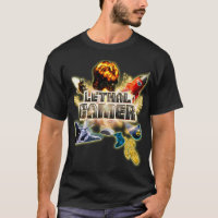 Gamer letal da camisa temático do jogo de