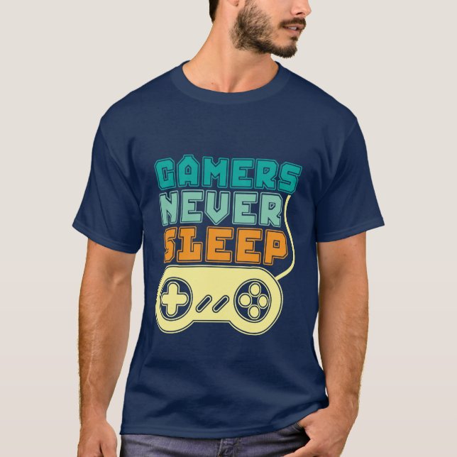 Gamers de camisa Gamer legal Nunca Dormem (Frente)