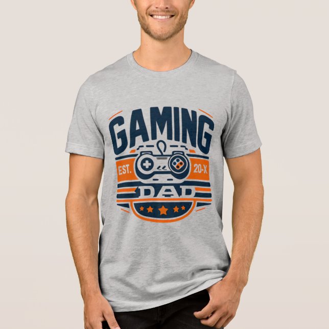 Gaming Dad Retro Badge Video Game Father Shirt (Frente)