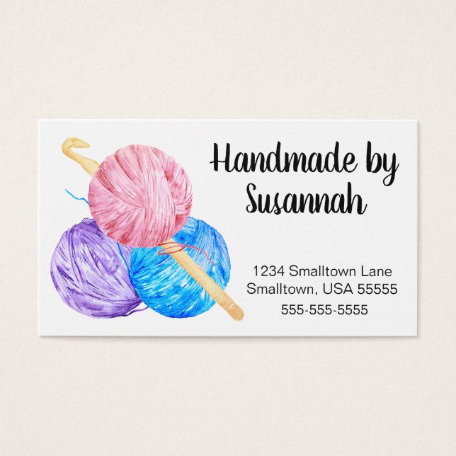 Gancho crochet e Fios feitos à mão (Frente)