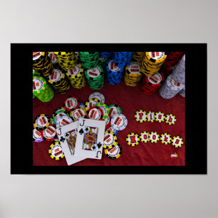 Ganchos de peixes - poster liso grande do póquer