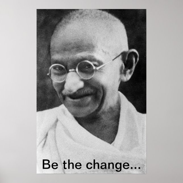 Gandhi 'Be the change' poster (Frente)