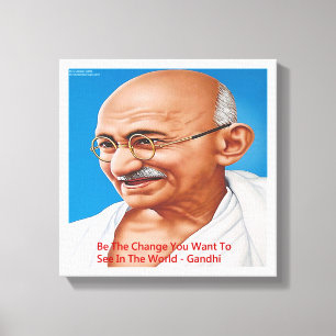 Gandhi & Be The Change Quote Canvas Print