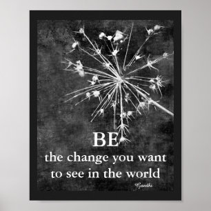 Gandhi citando poster é a mudança da cinza da arte