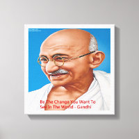 Gandhi & Seja a Mudança Citação Impressão em Tela