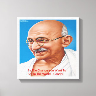 Gandhi & Seja a Mudança Citação Impressão em Tela