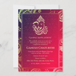 Ganesh Chaturthi Puja Roya - Convite para Elemento