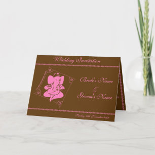 Ganesha Casamento Convite Chocolate Rosa