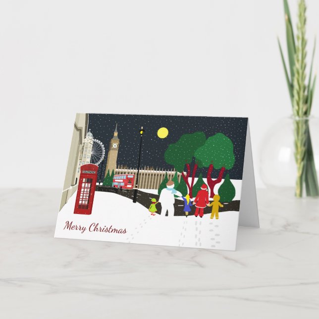 Gangue de Natal no Cartão de Férias de Londres (Frente)