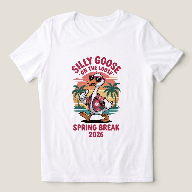 Ganso Bobalhão Solto na Folga de Primavera (Design frontal)