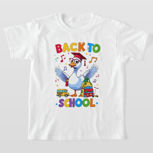Ganso de Volta às Aulas – Design de Camiseta Color (Postura )
