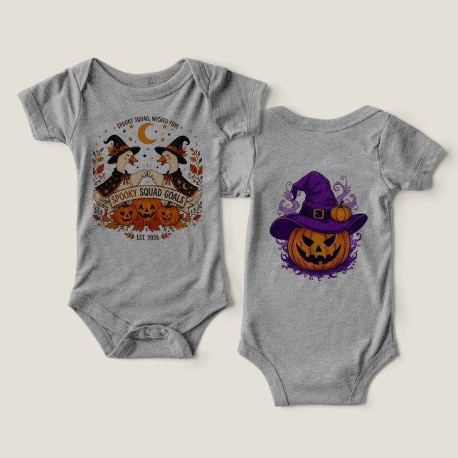 Ganso Engraçado Chapéu de Bruxa de Halloween Outon (Design Frente e Verso)