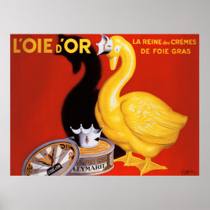 Ganso francês do ouro do poster da arte da comida