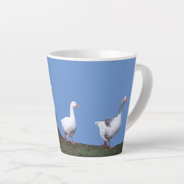Gansos Bonitos. Caneca de Lata Azul (Ângulo direito)