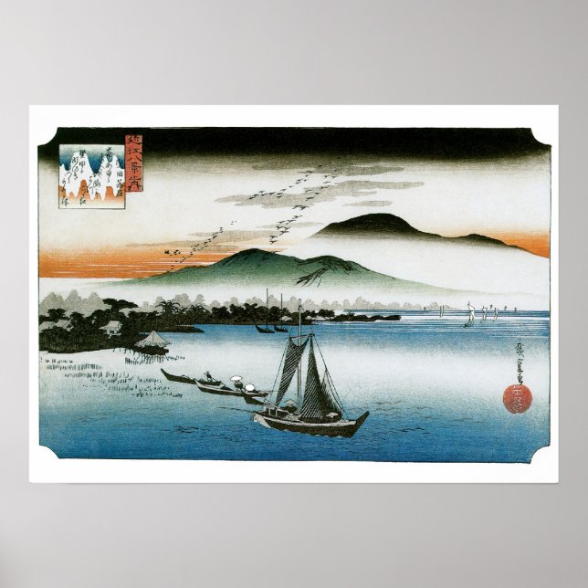 Gansos descendentes - Impressões Vintage Hiroshige (Frente)
