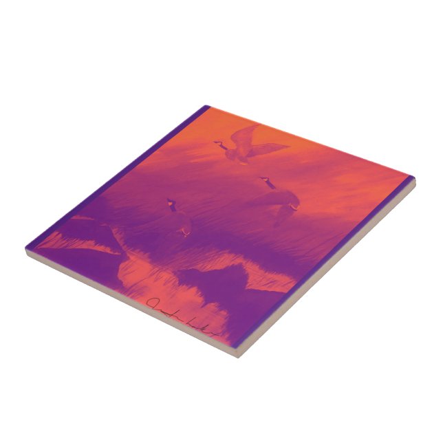 Gansos em Laranja e Roxo (Lateral)