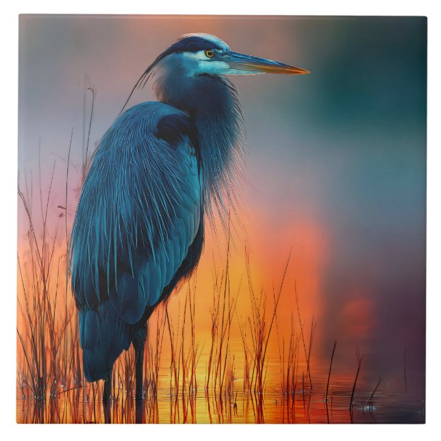 Garça Azul ao Nascer do Sol (Frente)