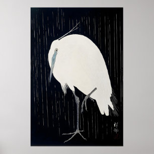 Garça na Chuva Impressão de Arte Japonesa  Casa