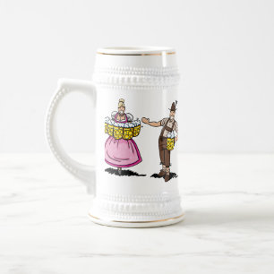Garçonete de Oktoberfest da caneca de cerveja e