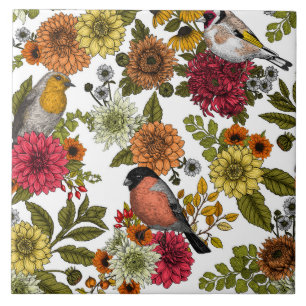 Garden birds and flowers 1