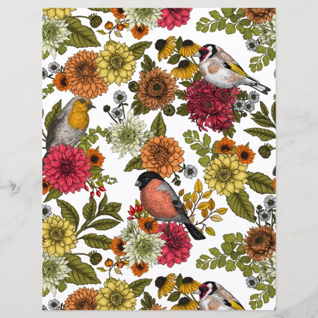 Garden birds and flowers 1 (Frente)