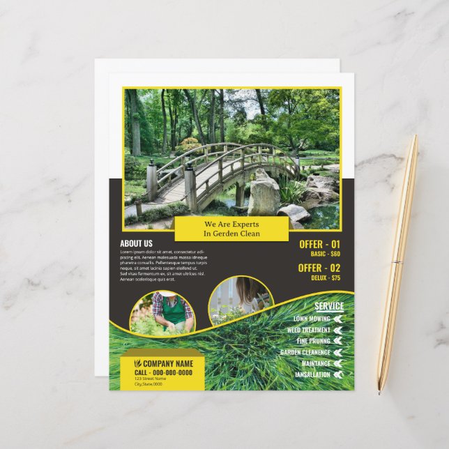 Garden Care Service Flyer Template (Frente/Verso In Situ)