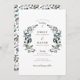 Garden Crest | Branco | Convite Para Casamento