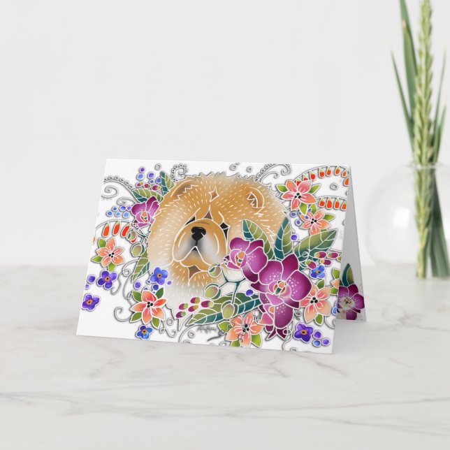 GARDEN DANCE Chow - Cartões de arte de Sandra Mill (Frente)