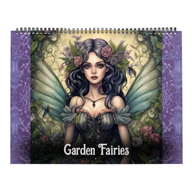 Garden Fairies por Ivy e Bat Art Calendário (Capa)