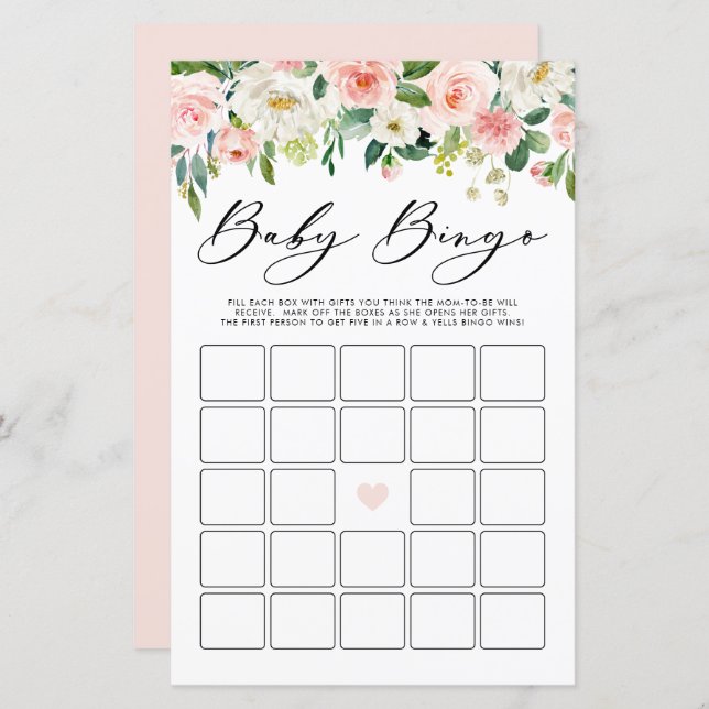 Garden Flowers Baby Bingo Game (Frente/Verso)