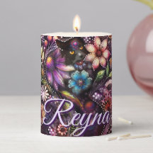 Garden Kitty Cat Floral Abstract Personalized